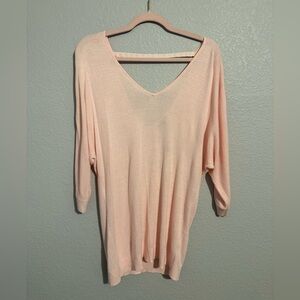 Express Soft Pink Knit Top. Beautiful V in the back! Size large